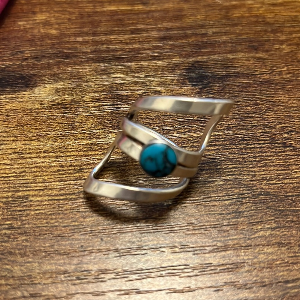 Mexico 925 sterling silver ring with turquoise stone size 6